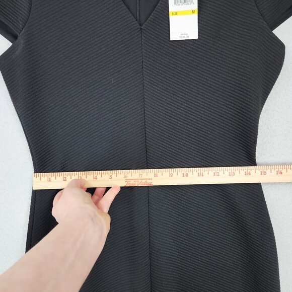 Michael Kors Dress Womens Medium Black Sheath Ribbed Knit Classic Career NEW - Picture 5 of 12